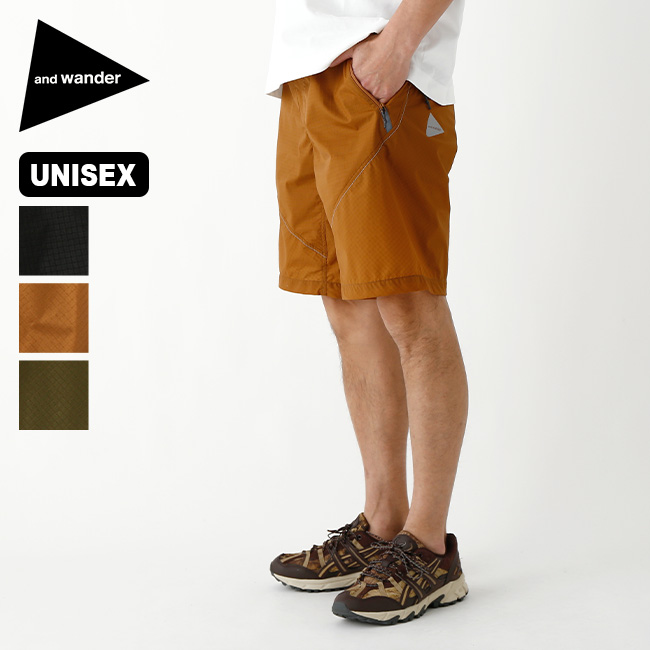 and wander ショートパンツ 楽天市場】アンドワンダー Nyタフタハイカーショートパンツ and