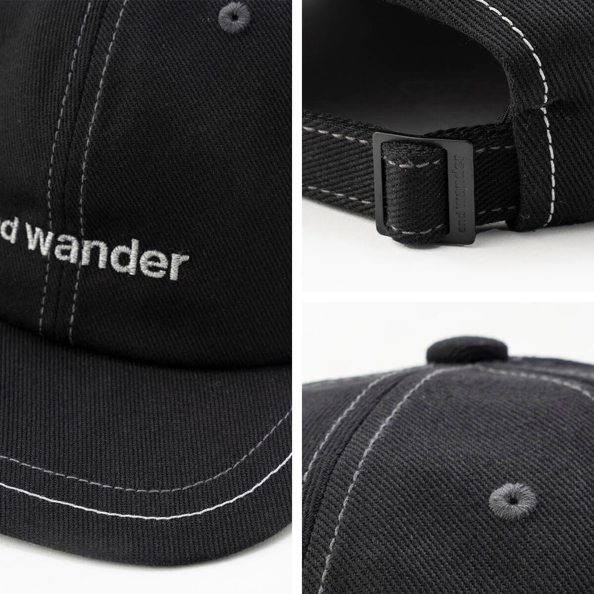 and wander アンドワンダー コットンツイルキャップ