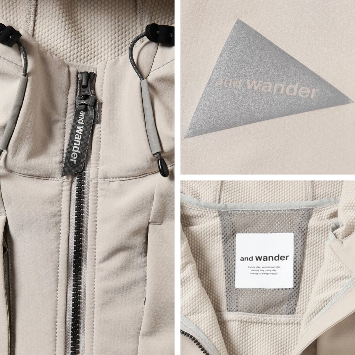 and wander アンドワンダー ライトストレッチシェルジャケット and wander アンドワンダー ライトストレッチシェルジャケット
