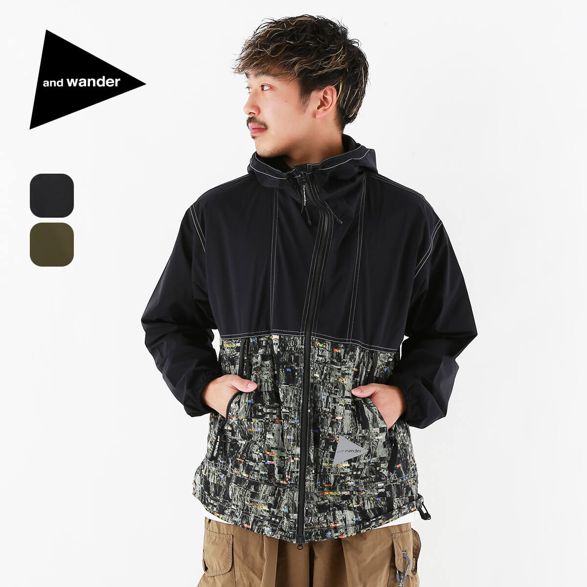 アンドワンダー　and wander マウンテンジャケット and wander（アンドワンダー）の「and wander/アンドワンダー