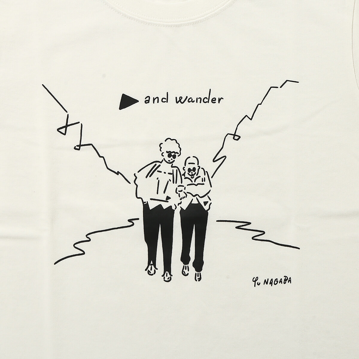 Yu Nagaba×and wander 長場雄×アンドワンダー プリンテッドT【キッズ