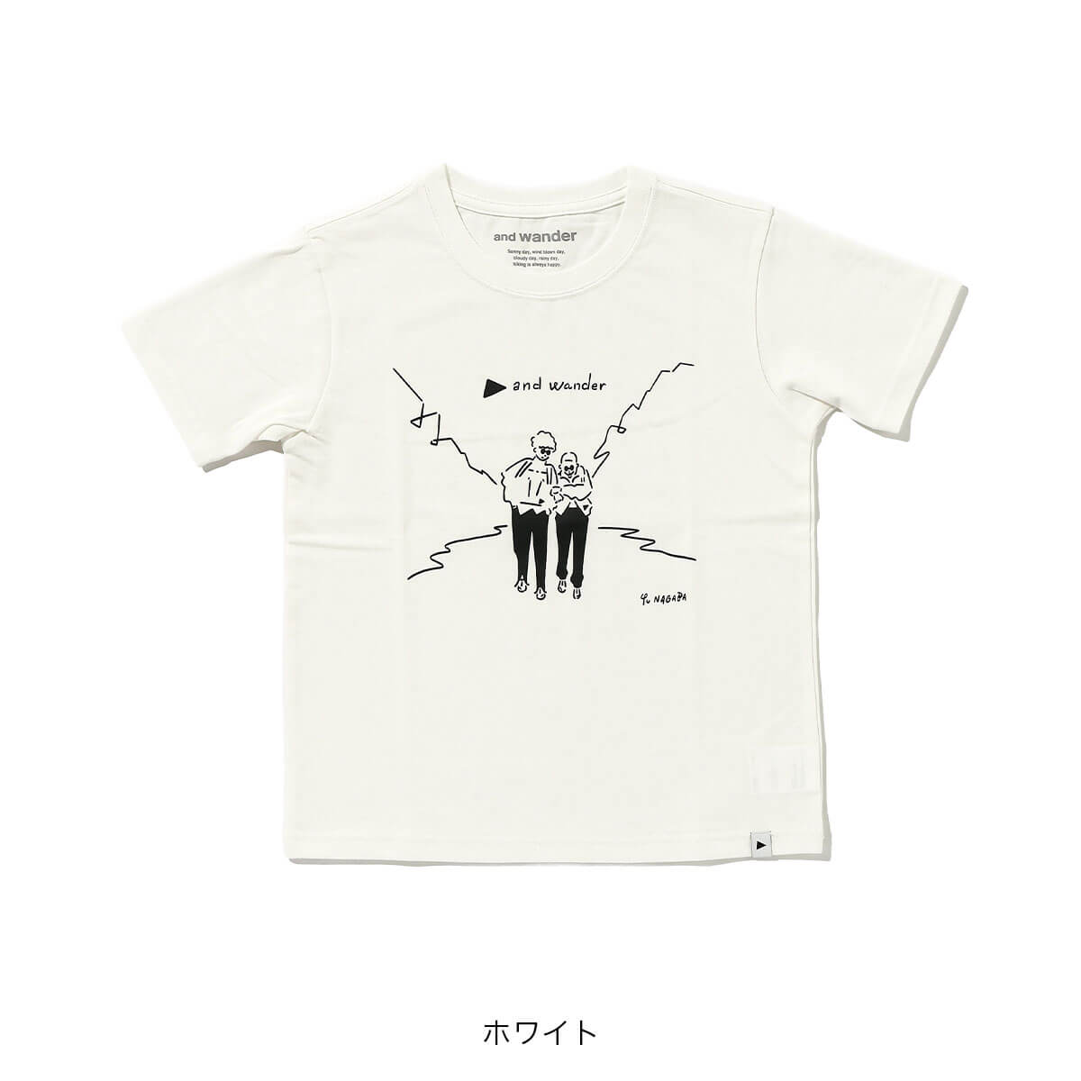 Yu Nagaba×and wander 長場雄×アンドワンダー プリンテッドT【キッズ