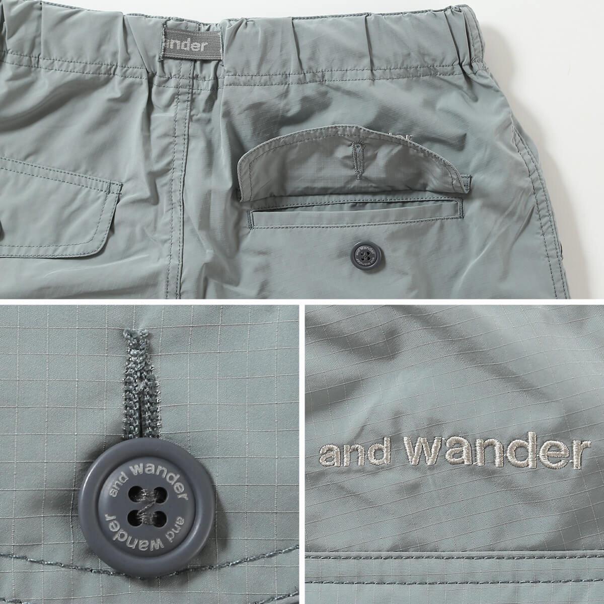 and wander（アンドワンダー） オーバーサイズカーゴショートパンツ