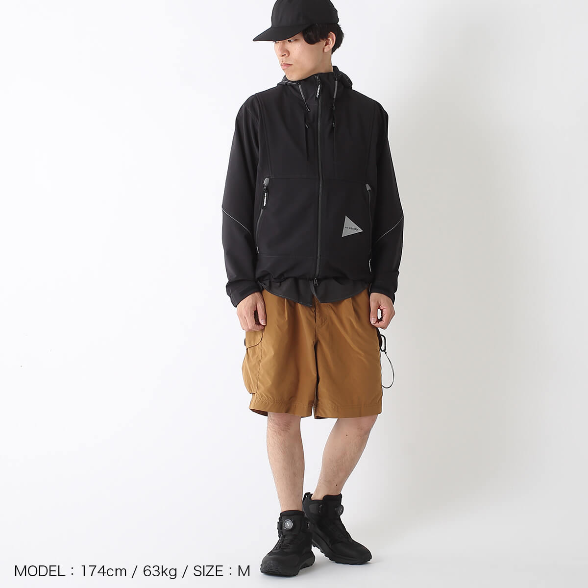 and wander アンドワンダー オーバーサイズカーゴショートパンツ
