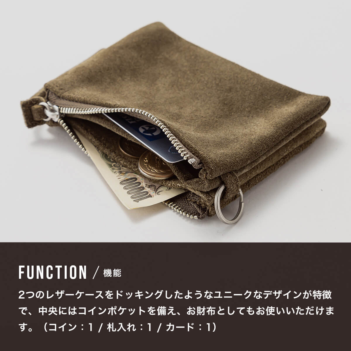 DVERG × hobo ドベルグ×ホーボー ZIP CASE WATERPROOF COW SUEDE for