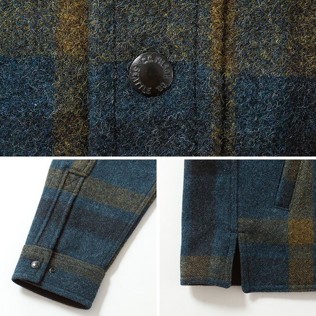 フィルソン ウールジャックシャツ ネイビー 円形タグ FILSON（フィルソン） ラインドマッキノーウールジャックシャツ メンズ