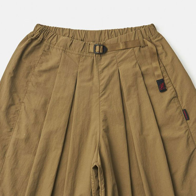 GRAMICCI ナイロンフレアパンツ ベージュ プリーツキュロットパンツ GRAMICCI ネコポス発送！送料無料 グラミチ レディース パンツ