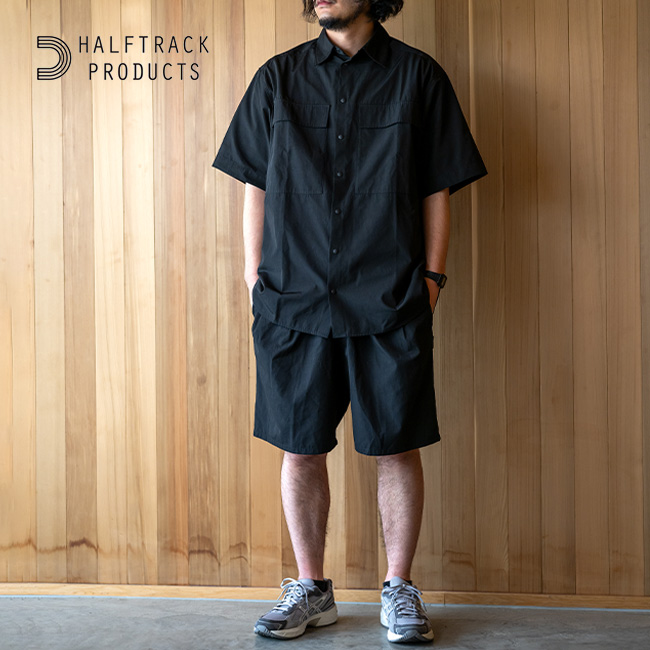 ストライプ 半袖 シャツ ＆ ハーフショートパンツ セットアップ HALF TRACK PRODUCTS ハーフトラックプロダクツ ワン ハーフ ONE