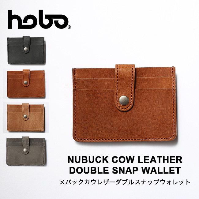 hobo ホーボー ヌバックカウレザーダブルスナップウォレット 財布