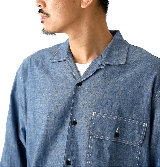 melple(メイプル)リバーシブルジャケットシャツ　メンズS melple メイプル ナバルシャンブレーシャツ メンズ MP2AW012