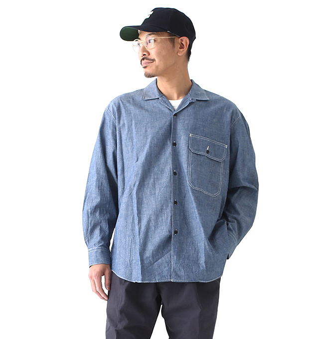 melple(メイプル)リバーシブルジャケットシャツ　メンズS melple メイプル ナバルシャンブレーシャツ メンズ MP2AW012