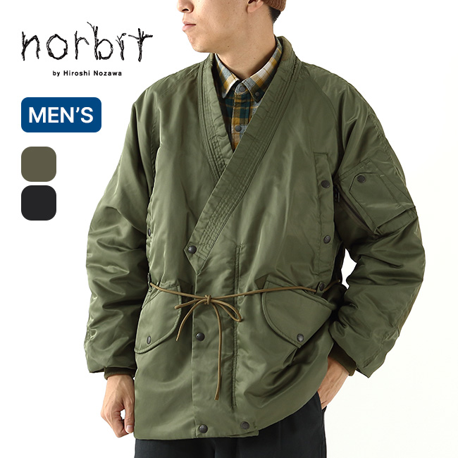 norbit ノーカラー羽織ジャケット ブラウンカーキ norbit ノービット N3B作務衣ジャケット ANCT-002 メンズ ジャケット