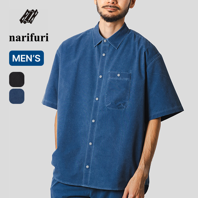 narifuri ナリフリ ピグメントメッシュ半袖シャツ メンズ NF4055
