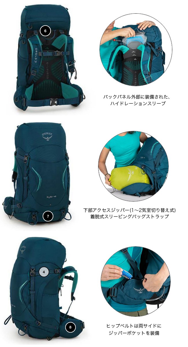 OSPREY オスプレー カイト 46 : o09007 : OutdoorStyle サンデー