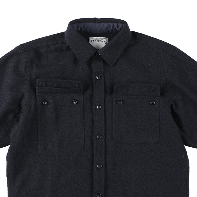 PAPERSKY WEAR×Jackie and Jerry ペーパースカイウェア×ジャッキーアンドジェリー コーモラントウールシャツ PS232019 PAPERSKY WEAR×Jackie and Jerry ペーパースカイウェア×ジャッキー