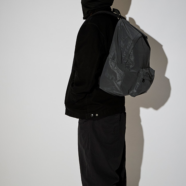 PACKING パッキング ブラックリフレクティブバックパック PA-057 BLACK