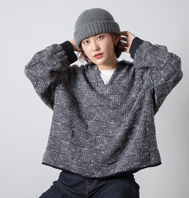 新品未使用　LANVIN SPORT デカロゴ　ホールガーメントニット　40 RACAL（ラカル） ホールガーメントニットワッチ RL-20-1116 ニット帽