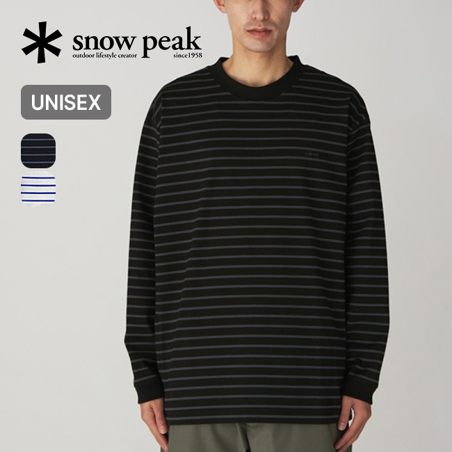 スノーピーク snow peak ヘビーコットンロングTシャツ snow peak スノーピーク ヘビーコットンボーダーロングスリーブT
