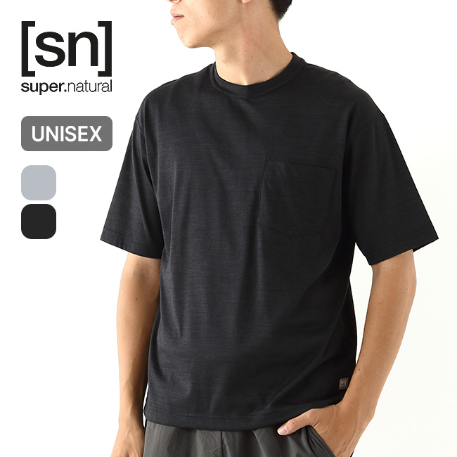 super.natural スーパーナチュラル JP140エブリディ ポケットショートスリーブTシャツ ユニセックス SN super.natural スーパーナチュラル JP140エブリディ ポケット
