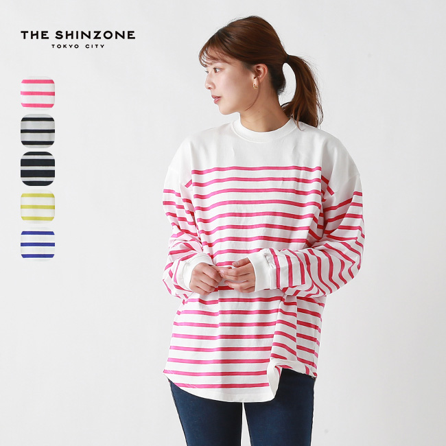 シンゾーン Shinzone パネル ボーダー トップ カットソー バスク