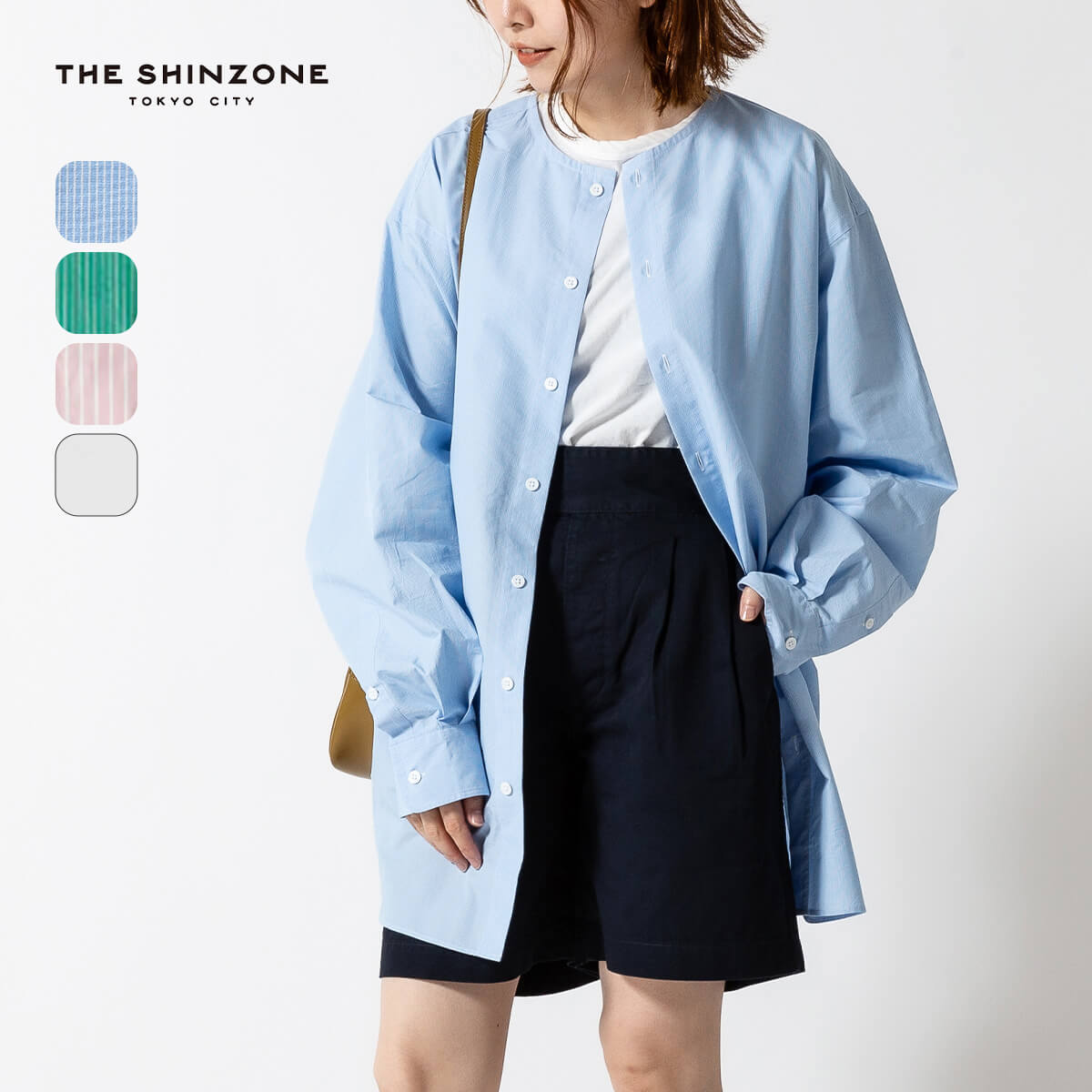 THE SHINZONE ノーカラージャケット アイボリー Shinzone / シンゾーン】TWEED JACKET（ノーカラージャケット