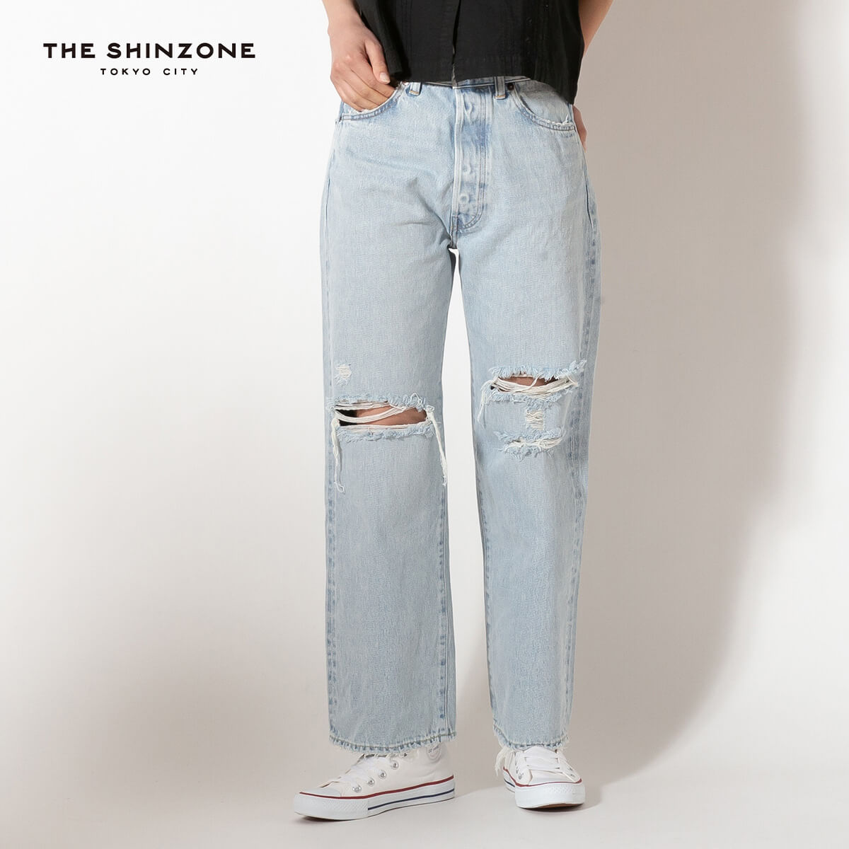 THE SHINZONE ザ シンゾーン ニューヨーカーデニムパンツ(ダメージド