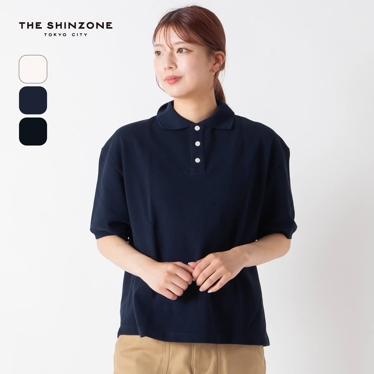 THE SHINZONE ザ シンゾーン ワイドポロシャツ 25MMSCU09 WIDE POLO