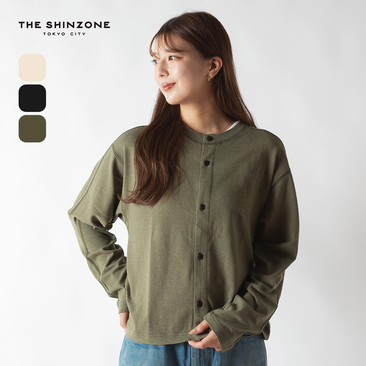 THE SHINZONE ザ シンゾーン C/Wクルーネックカーディガン 25AMSCU06 C