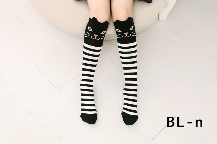 メール便 子供用 ハイソックス 靴下 猫 ネコ クマ キッズ