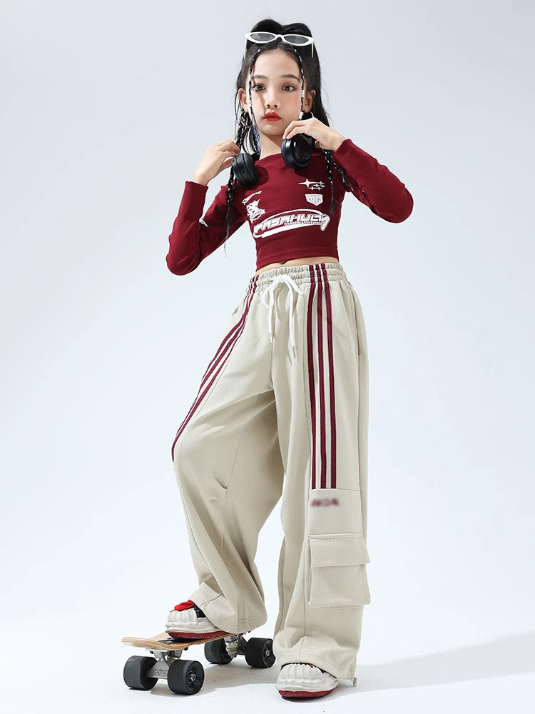 ダンス衣装 セットアップ 赤黒（社交ダンス レッスンウエア）｜社交