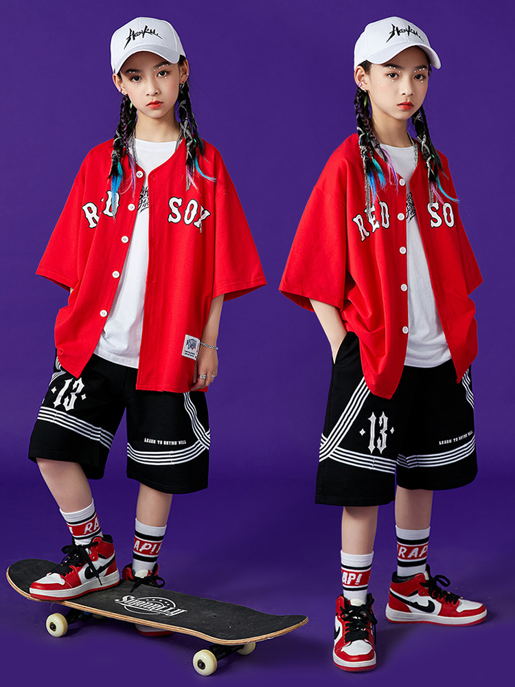 ダンス衣装 セットアップ 赤黒（社交ダンス レッスンウエア）｜社交