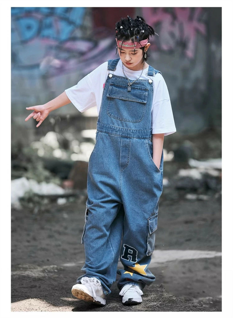デニム サロペット ダンス衣装 セット 女の子 男の子 オールインワン