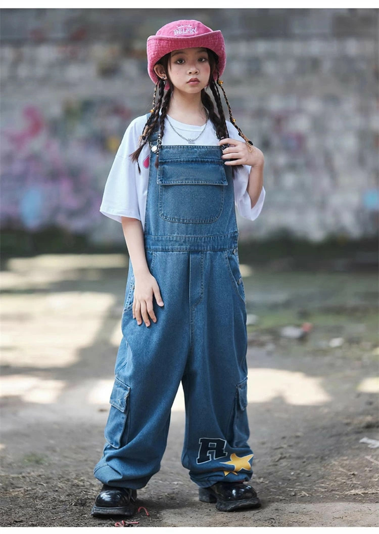 デニム サロペット ダンス衣装 セット 女の子 男の子 オールインワン