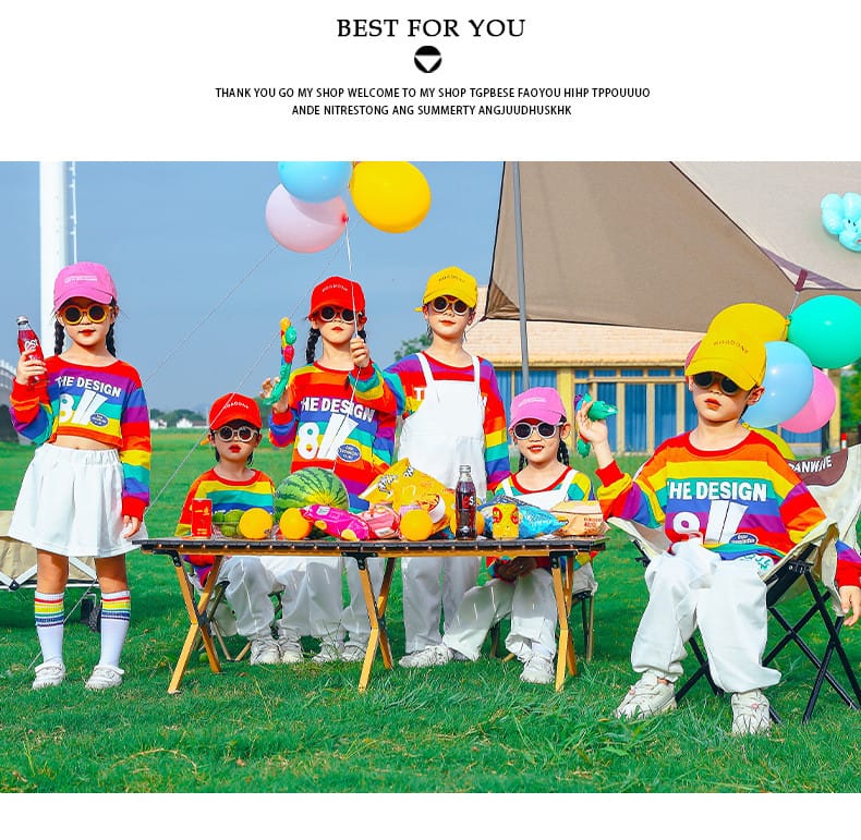 レインボー柄 子供服 ダンス衣装 セットアップ キッズ サロペット