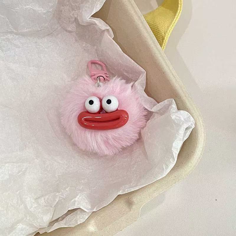 キーホルダー おもしろ ミニモンスター ふわふわ ポンポン プレゼント