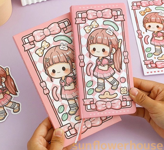 ノート メモ帳 シール帳 かわいい 縦長 シール付き 雑貨 小物