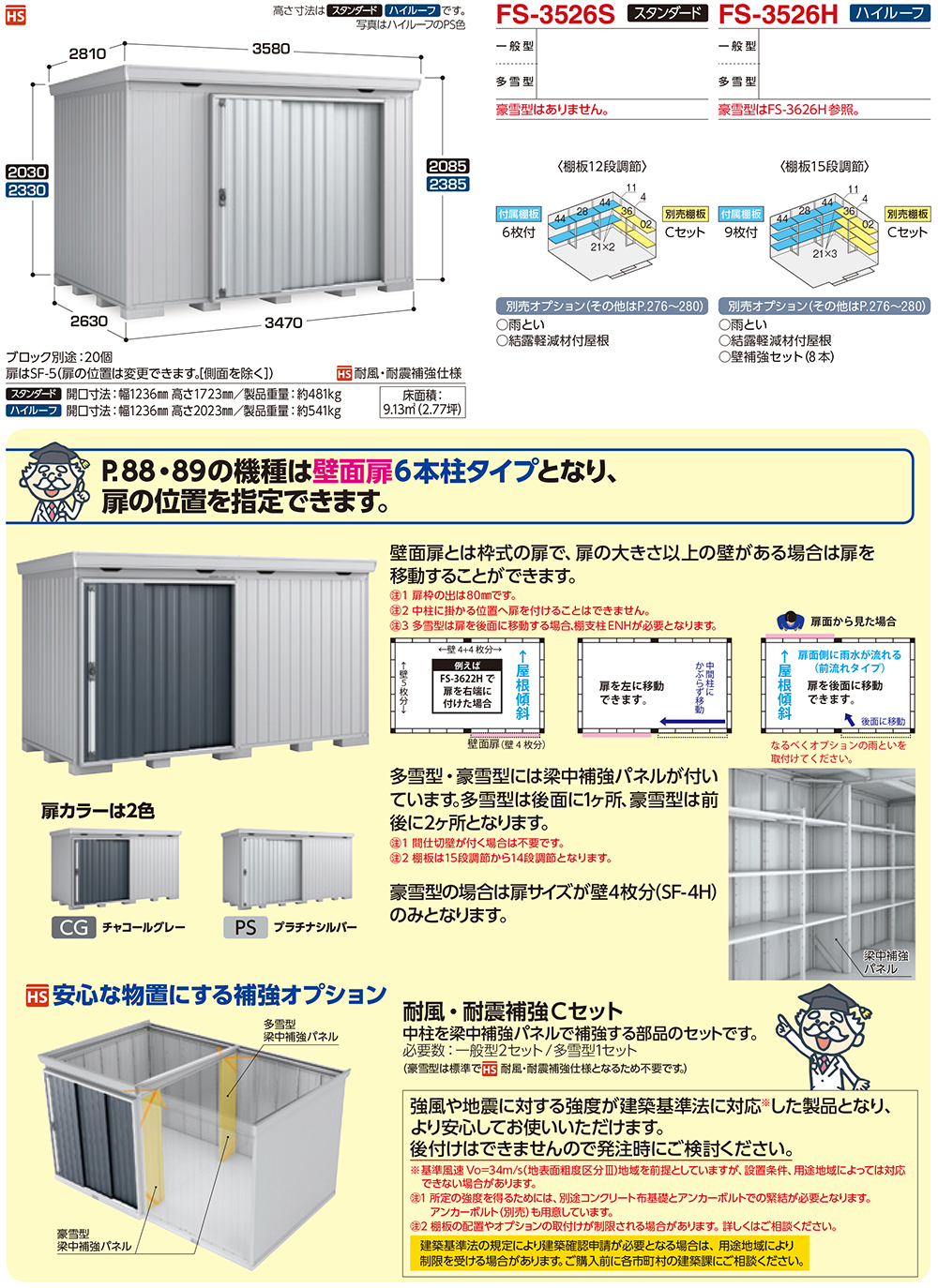 フォルタ 中型物置 FS-2215S スタンダード 一般型 幅2210×奥行1530×高