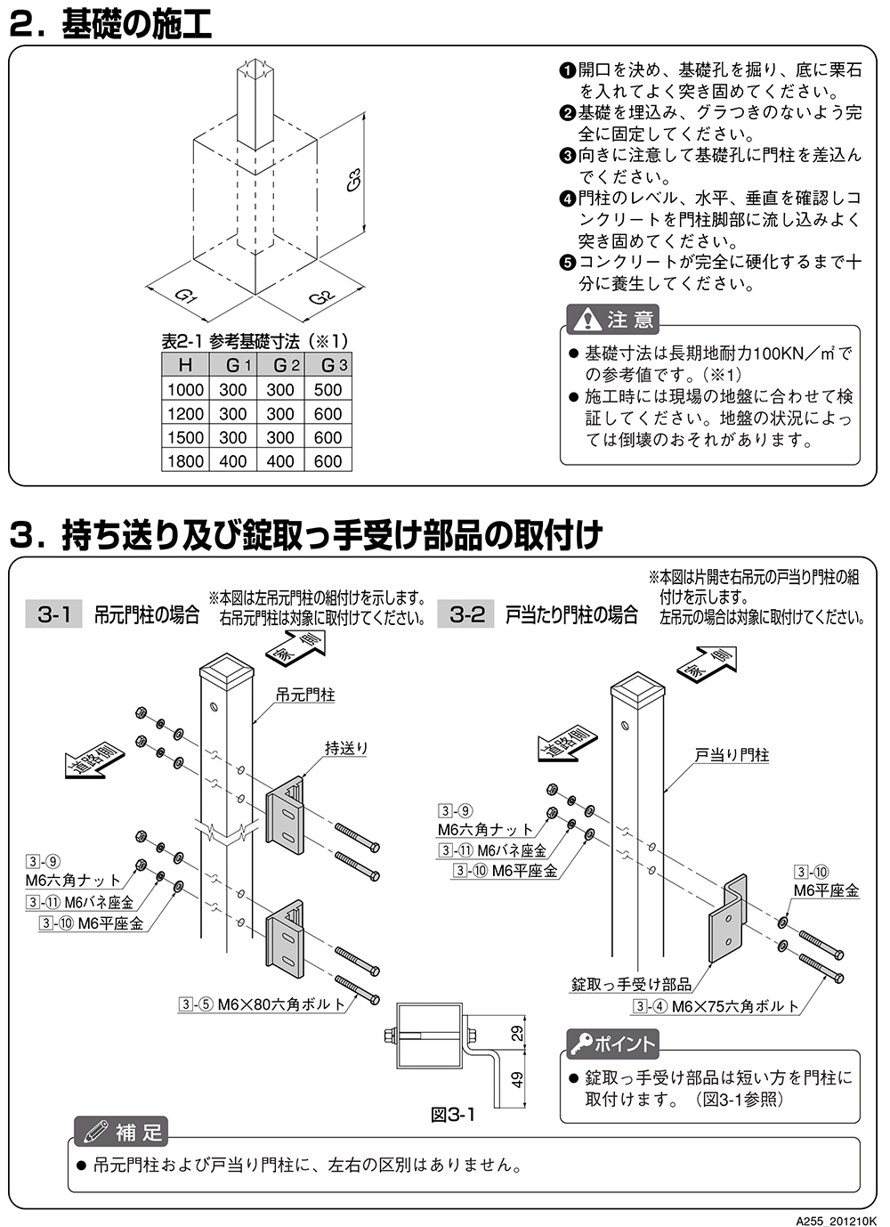 ハイグリッド門扉 N8型 両開き柱使用 呼称：08-10 扉1枚寸法：800