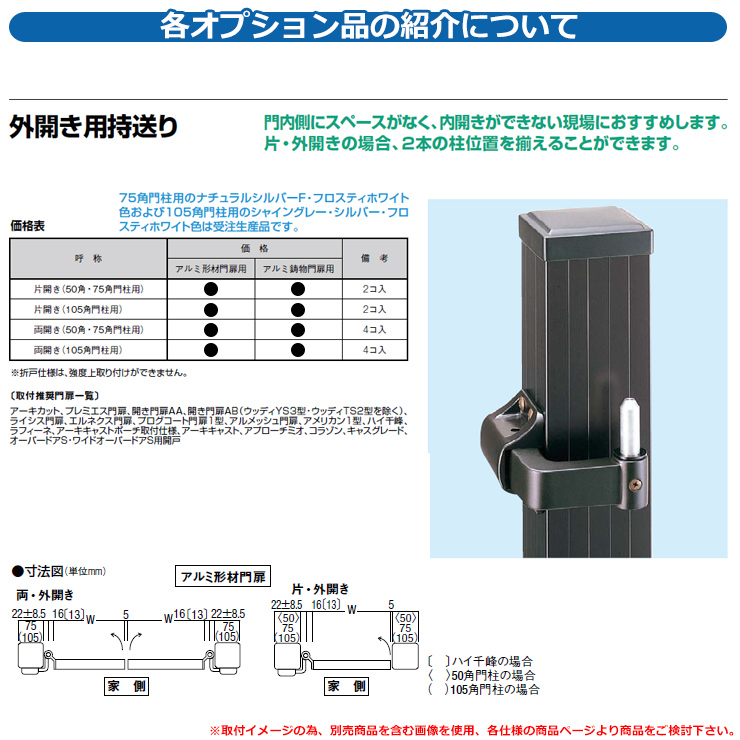 門扉 両開き エルネクス門扉M-YS型 柱使用 木調色 両開き：親子仕様