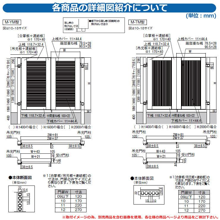 br>門扉 両開き <br>エルネクス門扉M-KK型 柱使用 両開き 呼称：08-18