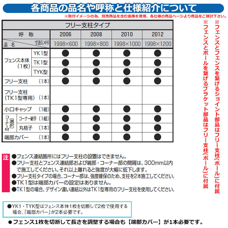 大特価 フェンス 三協アルミ 三協立山 レジリア YK3型 フリー支柱 H800