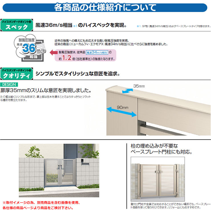 門扉 片開き 形材門扉 レジリア 門柱タイプ YM型 片開きセット(吊元