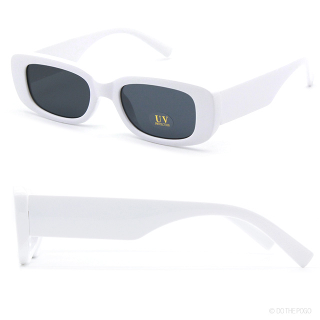サングラス スクエア スリム 四角 ブラック/ホワイト/クリアグレー 黒