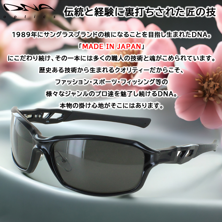 偏光サングラス メンズ DNA 日本製 UVカット ブランド スポーティー