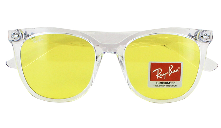 Ray-Ban RB クリアフレーム イエローレンズ 値下げ可能 Ray-Ban レイバン サングラス RB4379D 644785 55 大きめレンズ