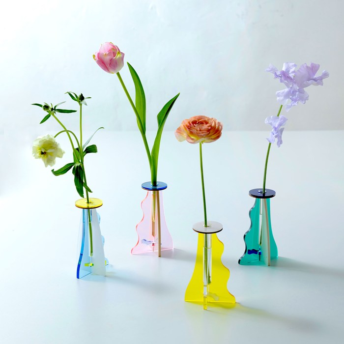 花瓶 一輪挿し フラワーベース ガラス アクリル 組み立て式 フラワー