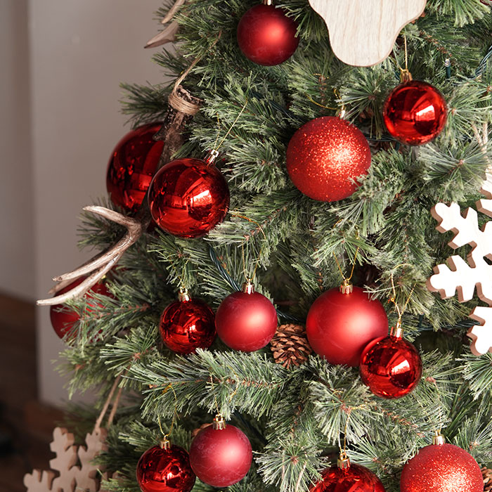 クリスマスツリー 飾り オーナメント ボール セット 6cmボール レッド 