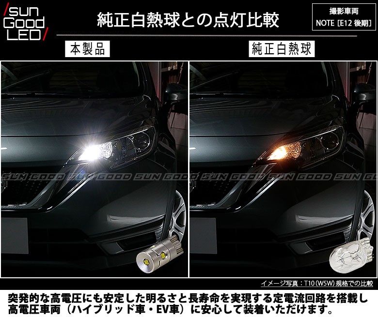 ウェイク La700s La710s ポジションランプ 車幅灯 T10 Led バルブ ホワイト 実測値230lm 6500k 雷公 180日保証 2個入 A A 2 365 サングッド 通販 Yahoo ショッピング