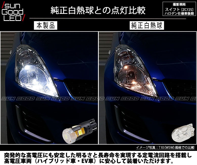 スズキ スイフト (ZC72S 後期) 対応 LED ポジションランプ T10