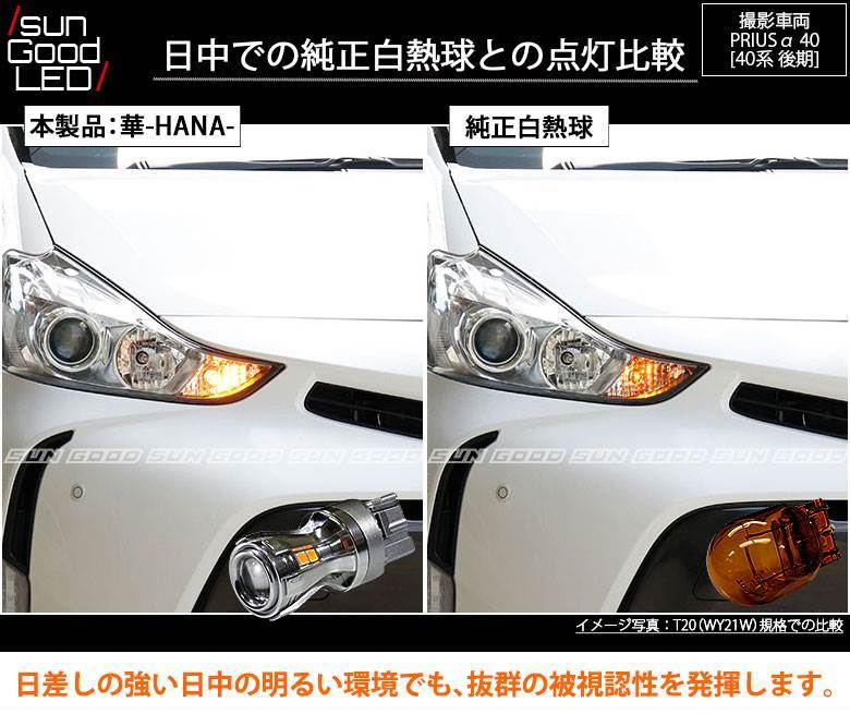ZVW40 プリウスα 抵抗内蔵 LED ウインカー 前後 フルセットの